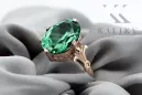 Vintage craft Ring Emerald Sterling silver rose gold plated vrc369rp